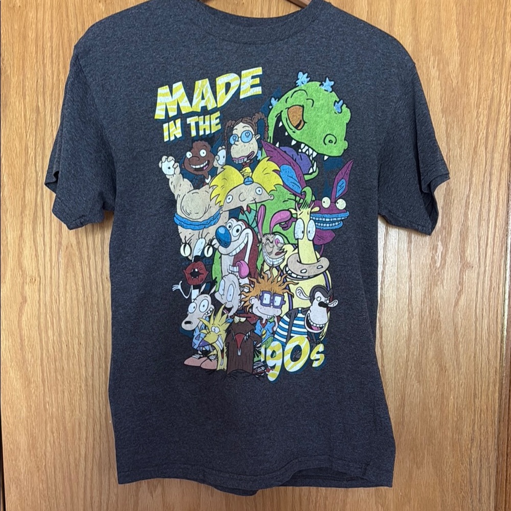 Nickelodeon 'Made in the 90s' Graphic Tee - Charcoal with Multicolor Print